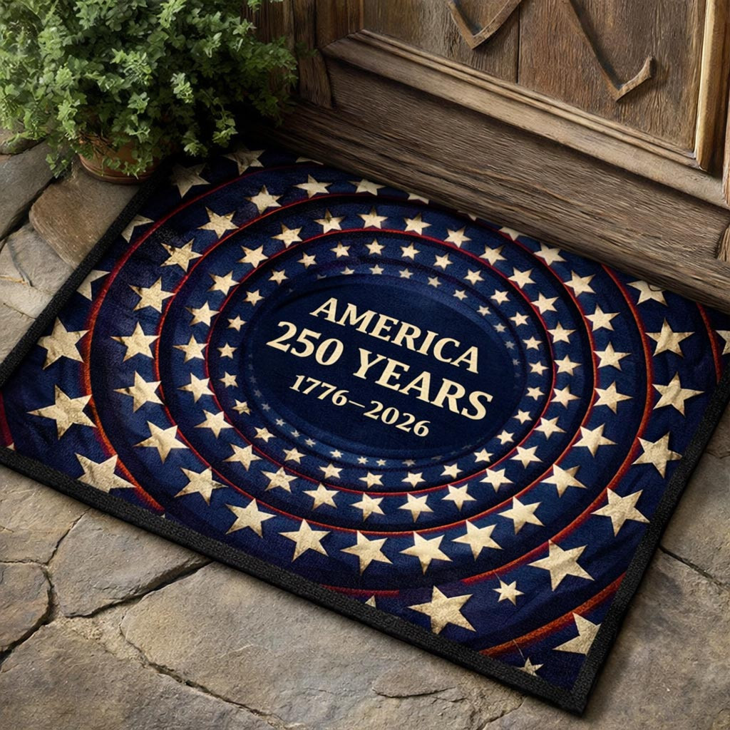 American 250 Years Doormat Patriotic USA Flag Home Decor 1776-2026 Independence Decor - Tradiviet