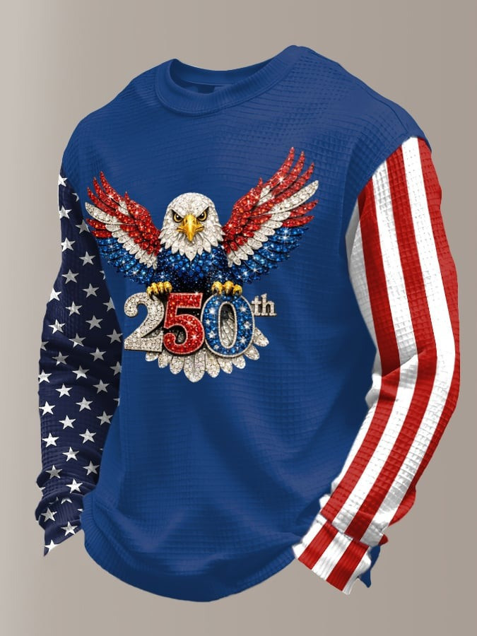 American 250th Anniversary Long Sleeve Shirt Bald Eagle Print Commemorative Gift - Tradiviet - Image 3