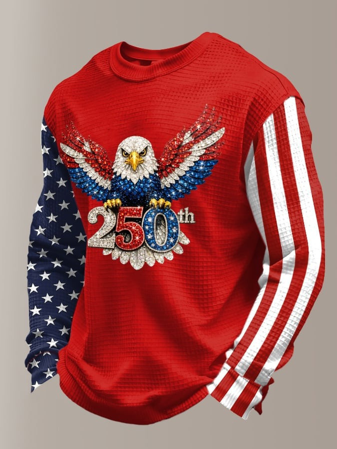 American 250th Anniversary Long Sleeve Shirt Bald Eagle Print Commemorative Gift - Tradiviet - Image 2