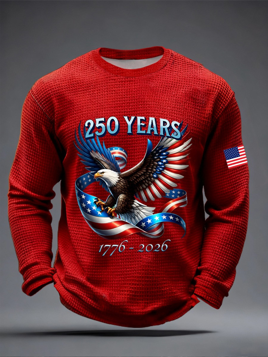 American 250th Anniversary Long Sleeve Shirt Patriotic USA Eagle Design Gift Ideas - Tradiviet - Image 2