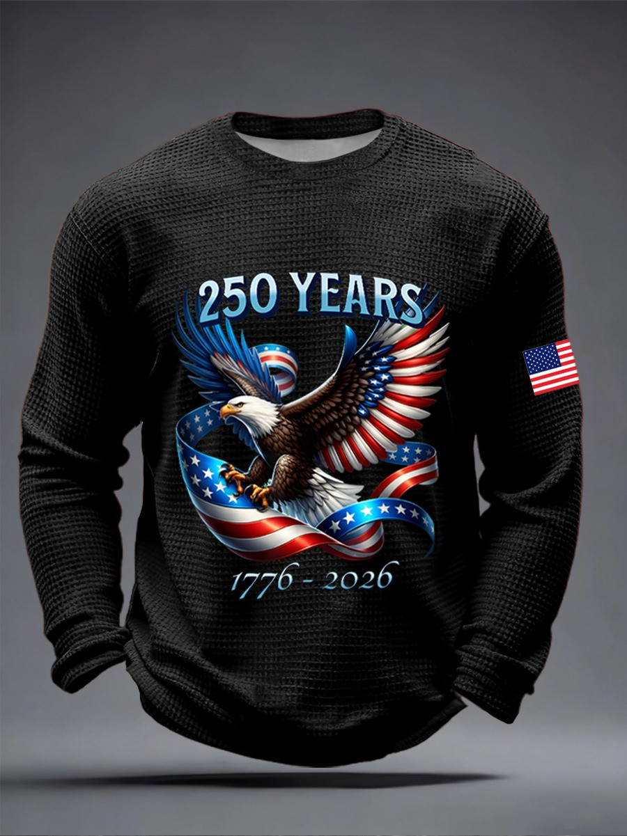 American 250th Anniversary Long Sleeve Shirt Patriotic USA Eagle Design Gift Ideas - Tradiviet