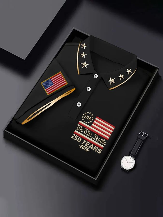American 250th Anniversary Polo Shirt Mens We The People Apparel 4th July Merch - Tradiviet