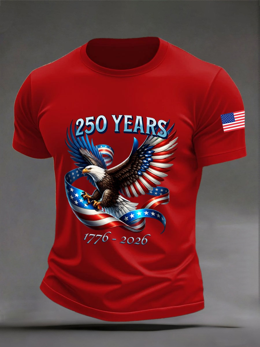 American 250th Anniversary Shirt Patriotic USA Eagle Graphic Tee Mens Gift - Tradiviet - Image 3