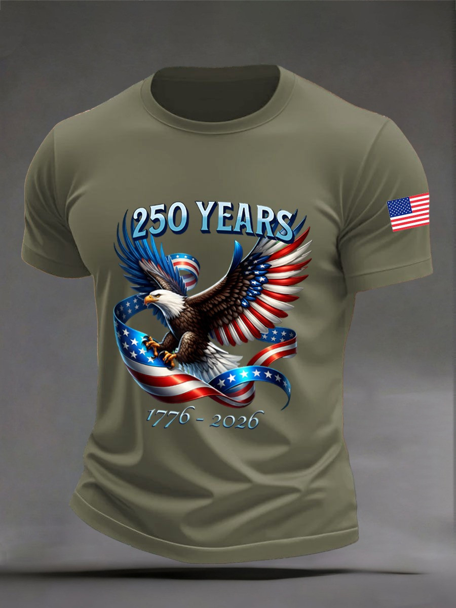 American 250th Anniversary Shirt Patriotic USA Eagle Graphic Tee Mens Gift - Tradiviet - Image 2