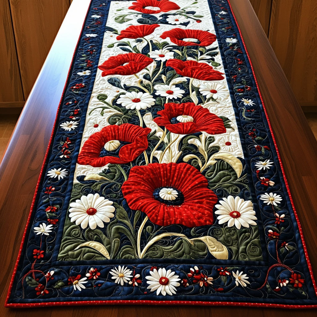 American Glory Quilted Table Runner  Holiday Table Runner Fourth Of July Hostess Gifts