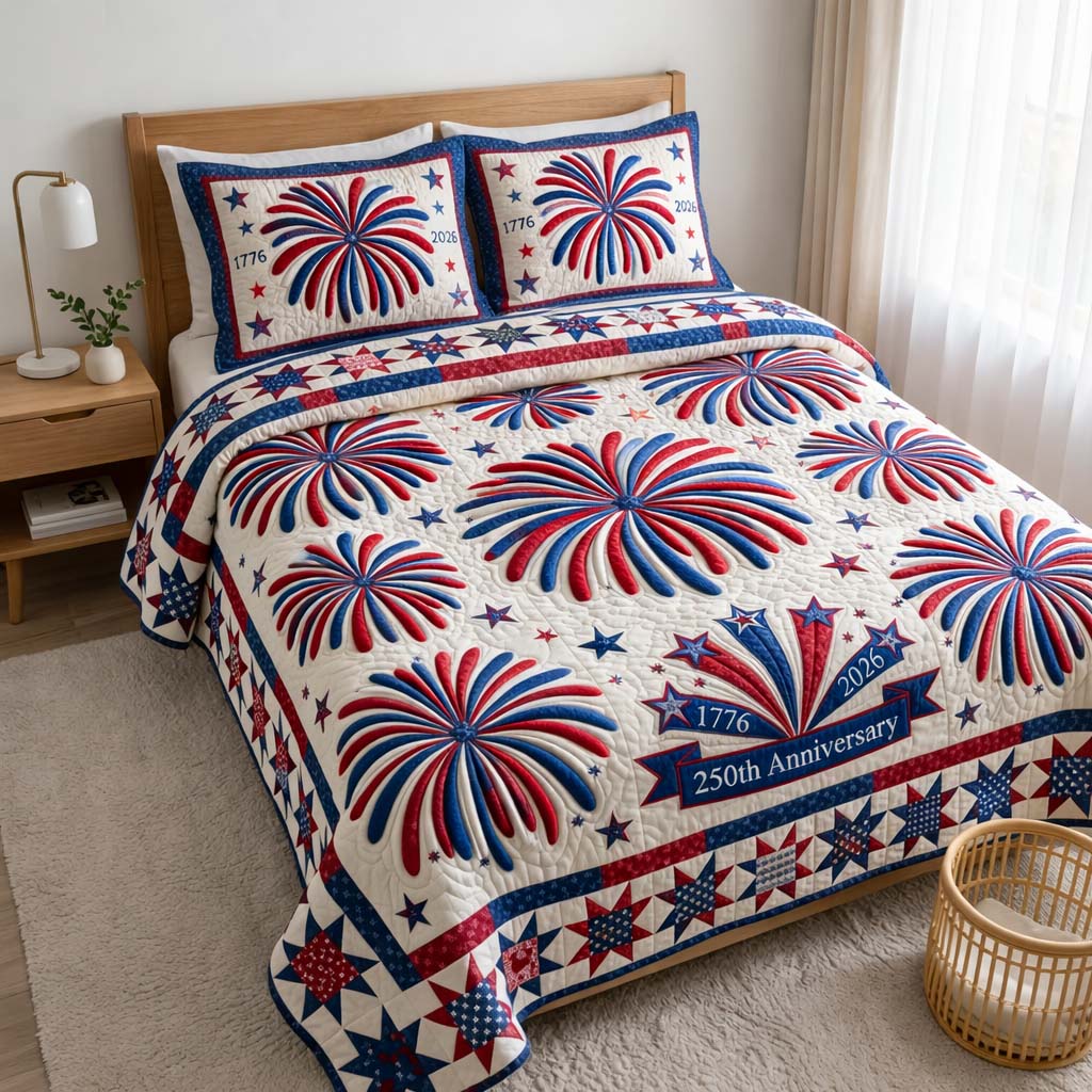 American Quilted Bedding Set Holiday Bedroom Decorations Gifts For A Patriotic Person - Tradiviet
