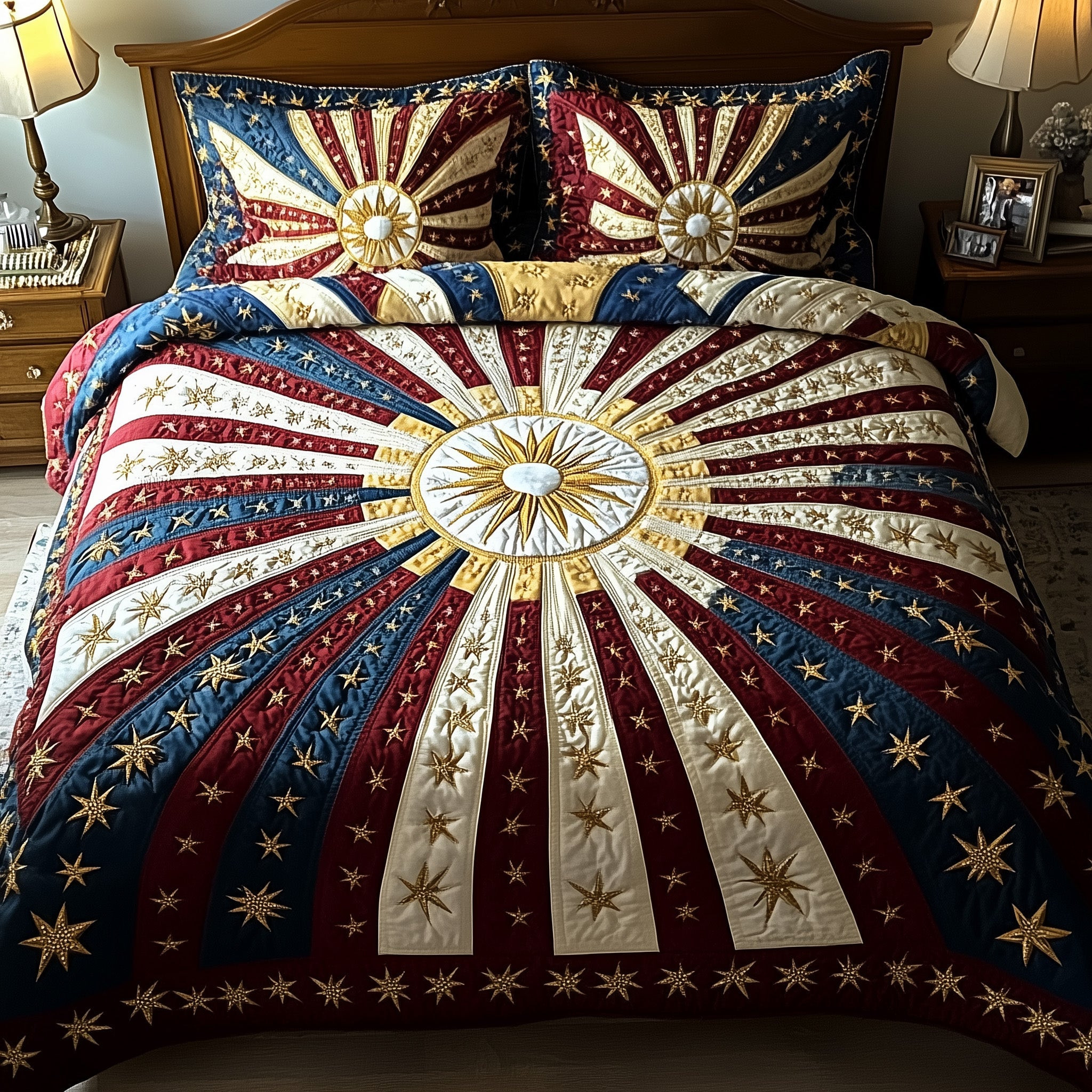 American Radiance  Quilted Bedding Set  4Th Of July Gifts For Mom