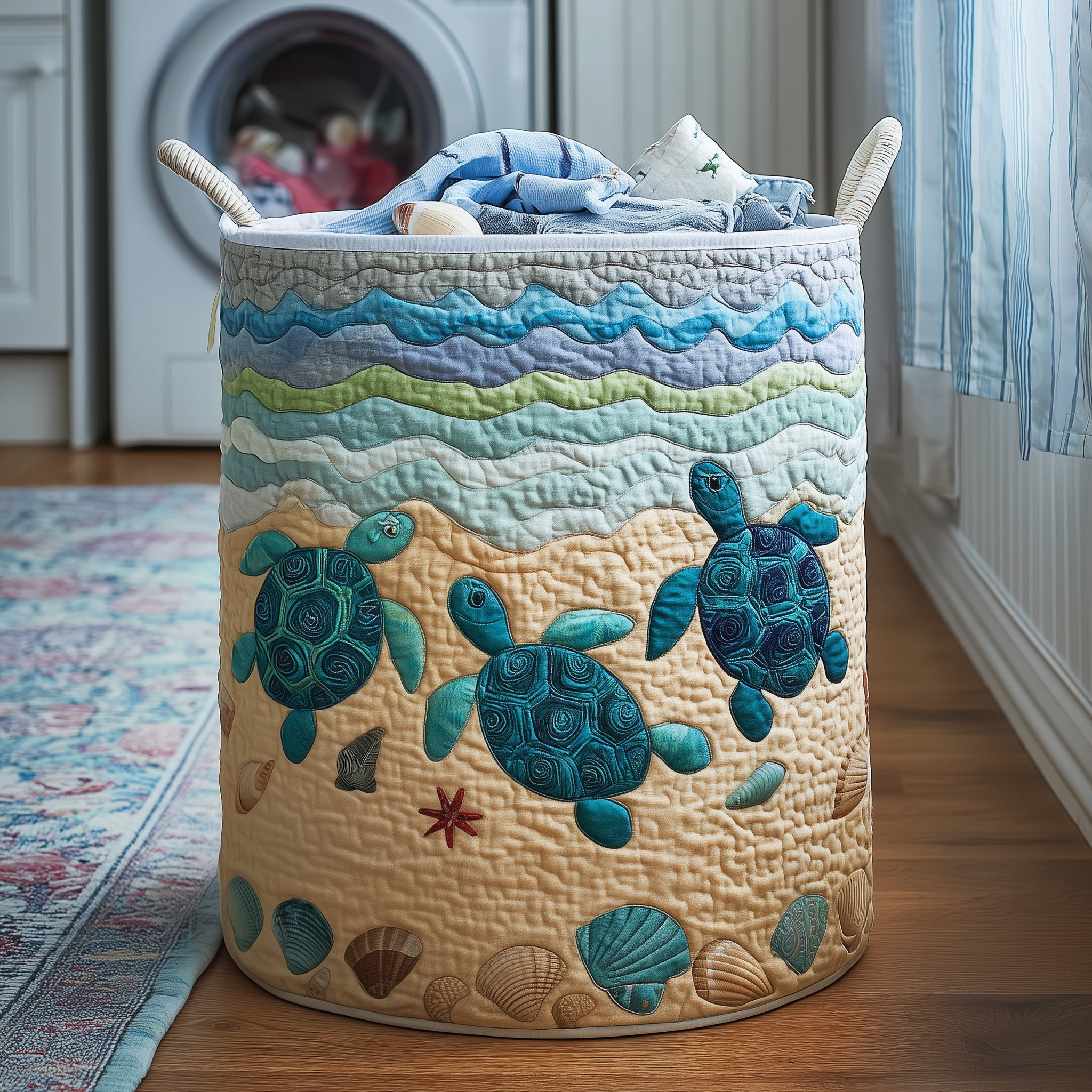 Aqua Buddies Quilted Laundry Basket Cool Laundry Hamper Gift For Wife - Tradiviet