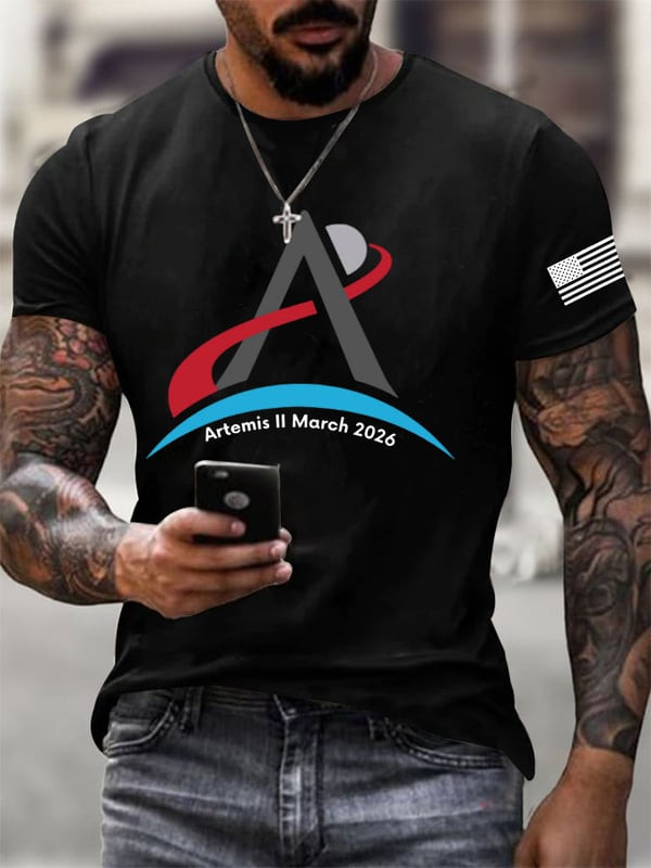 Artemis II March 2026 T-Shirt Black To The Moon 2026 Clothing Gift For Men - Tradiviet - Image 2