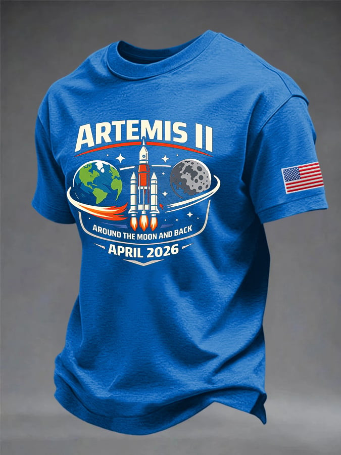 Artemis II NASA Mission T-Shirt Around The Moon And Back Merch Space Lover Gift - Tradiviet