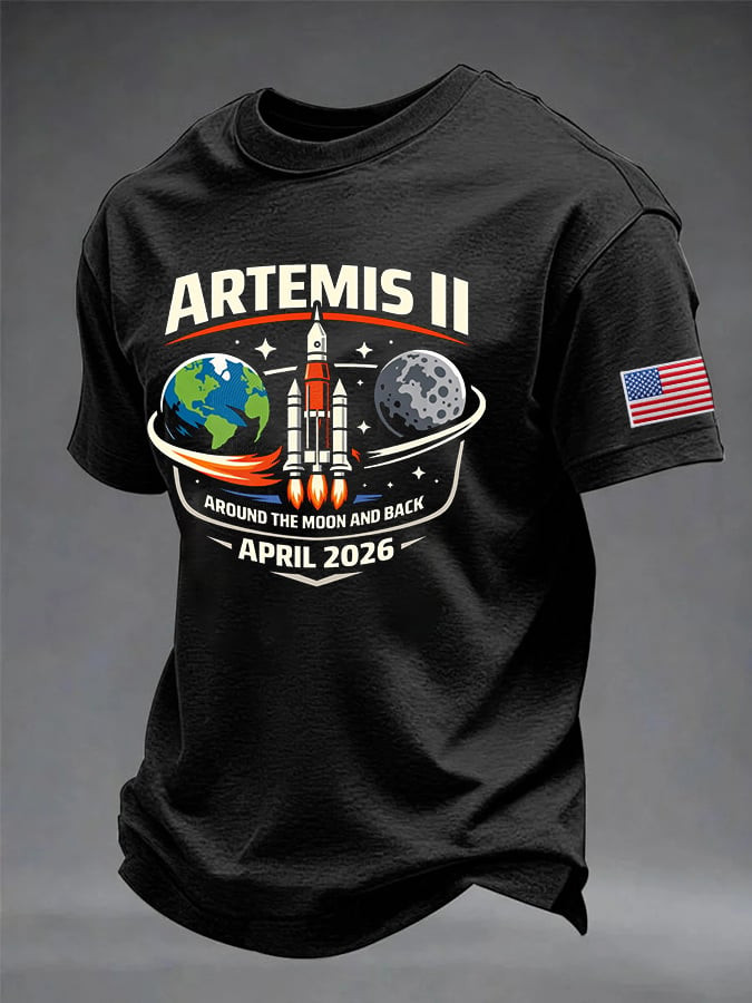 Artemis II NASA Mission T-Shirt Around The Moon And Back Merch Space Lover Gift - Tradiviet - Image 2