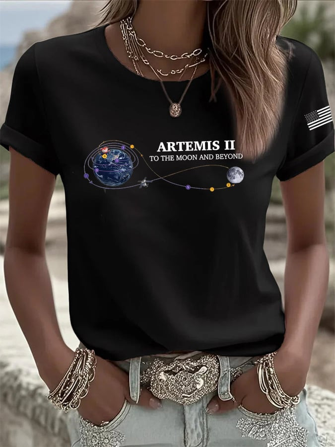 Artemis II T-Shirt To The Moon And Beyond Shirt Gift For Science Geeks - Tradiviet - Image 2