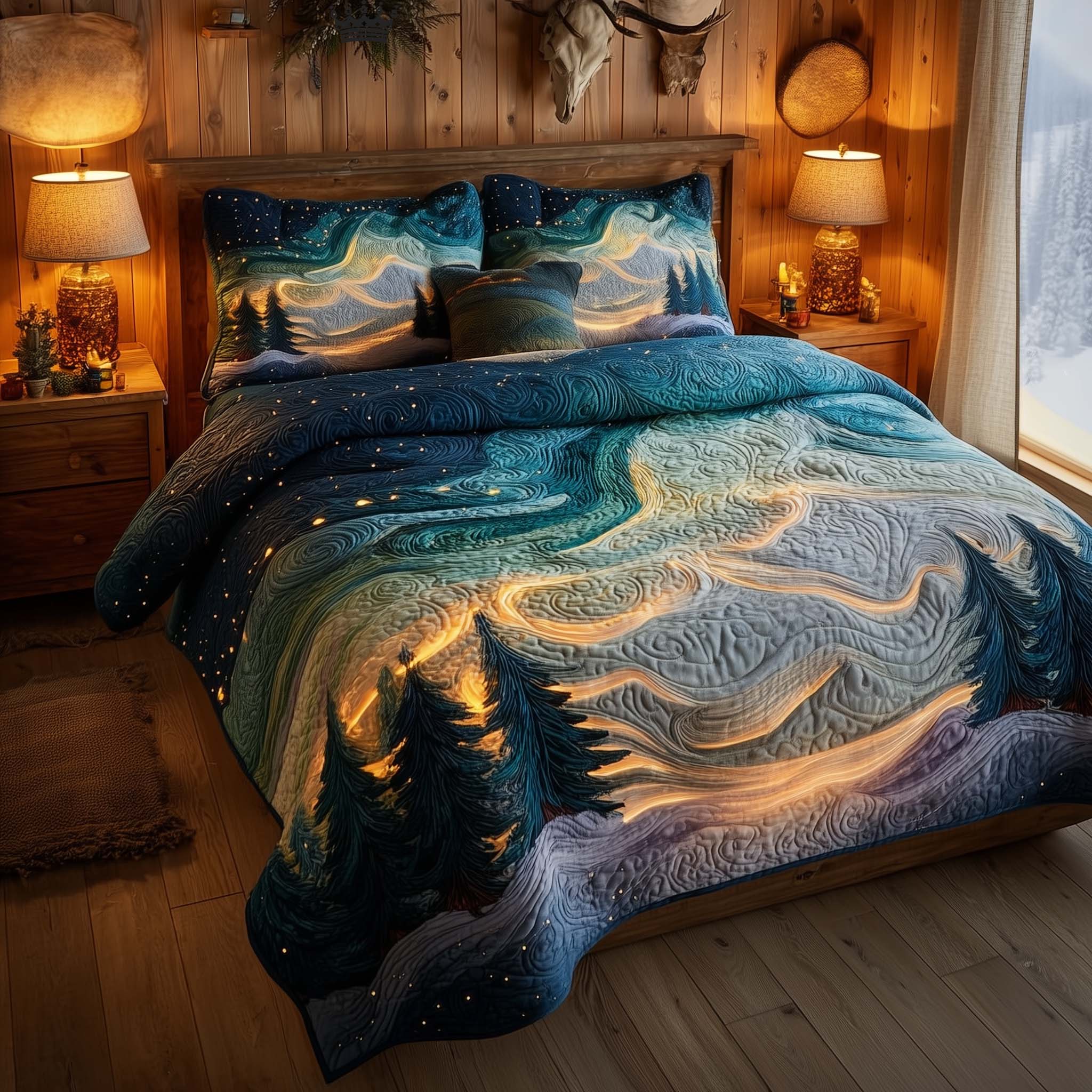 Aurora Dream Quilted Bedding Set Bohemian Bedroom Furniture Presents For Sister - Tradiviet