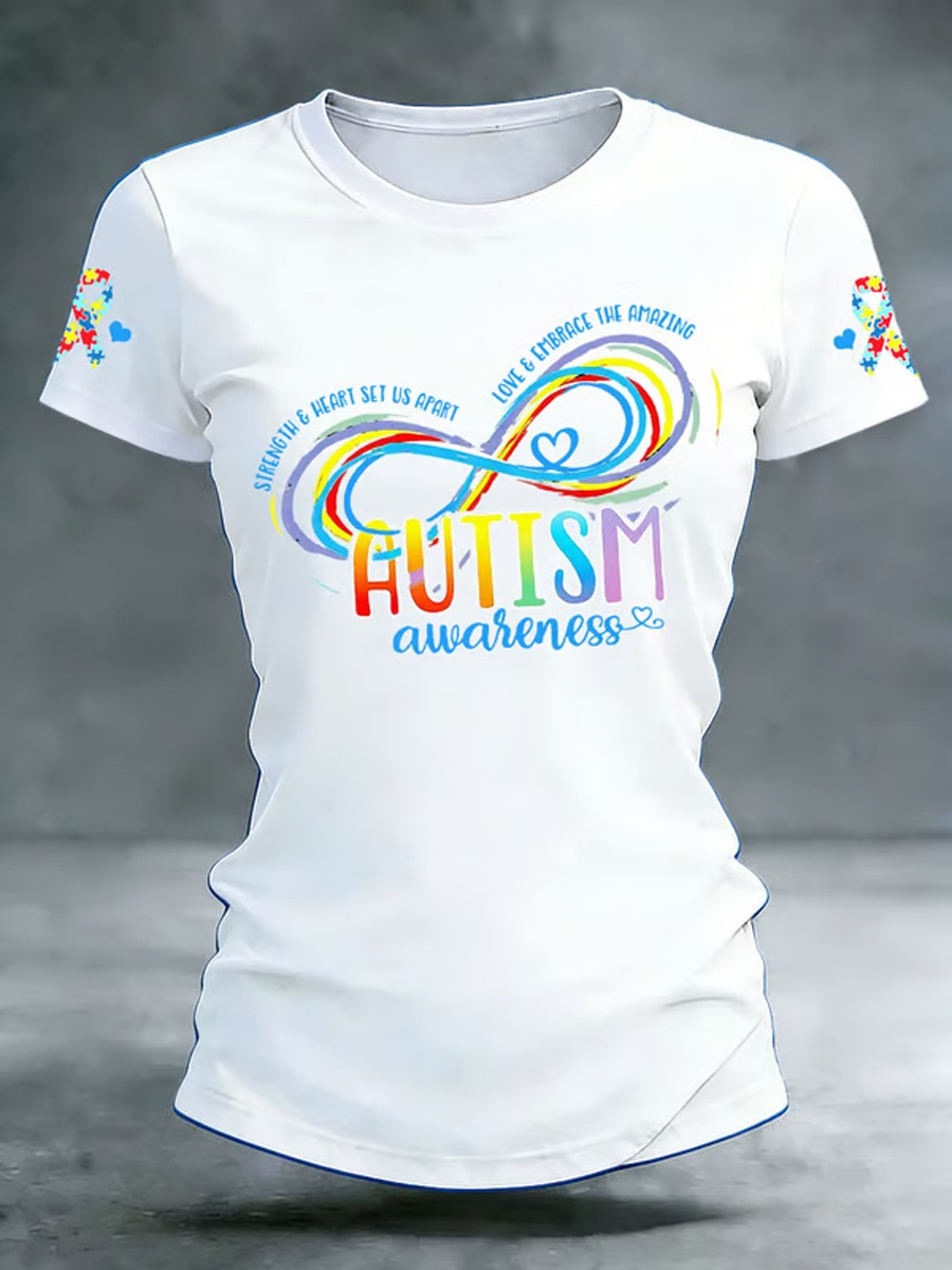 Autism Awareness Infinity T-Shirt Rainbow Embrace The Amazing Clothing Gift For Autism Advocates - Tradiviet - Image 3