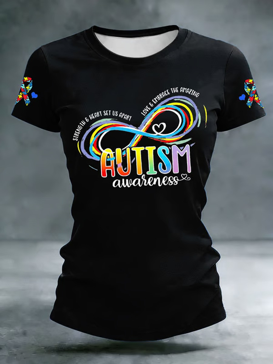 Autism Awareness Infinity T-Shirt Rainbow Embrace The Amazing Clothing Gift For Autism Advocates - Tradiviet - Image 2