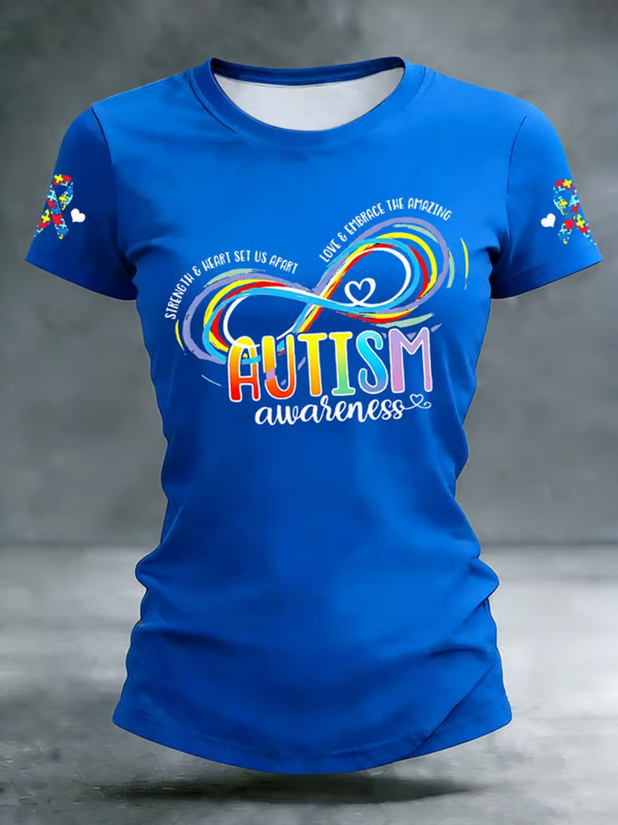 Autism Awareness Infinity T-Shirt Rainbow Embrace The Amazing Clothing Gift For Autism Advocates - Tradiviet