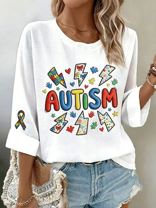 Autism Awareness long Sleeve Shirt Support Acceptance And Love Graphic Tee Gift For Women - Tradiviet