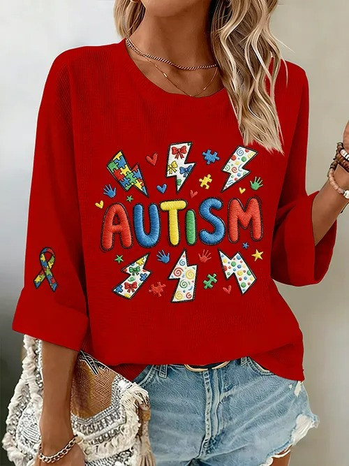 Autism Awareness long Sleeve Shirt Support Acceptance And Love Graphic Tee Gift For Women - Tradiviet - Image 4