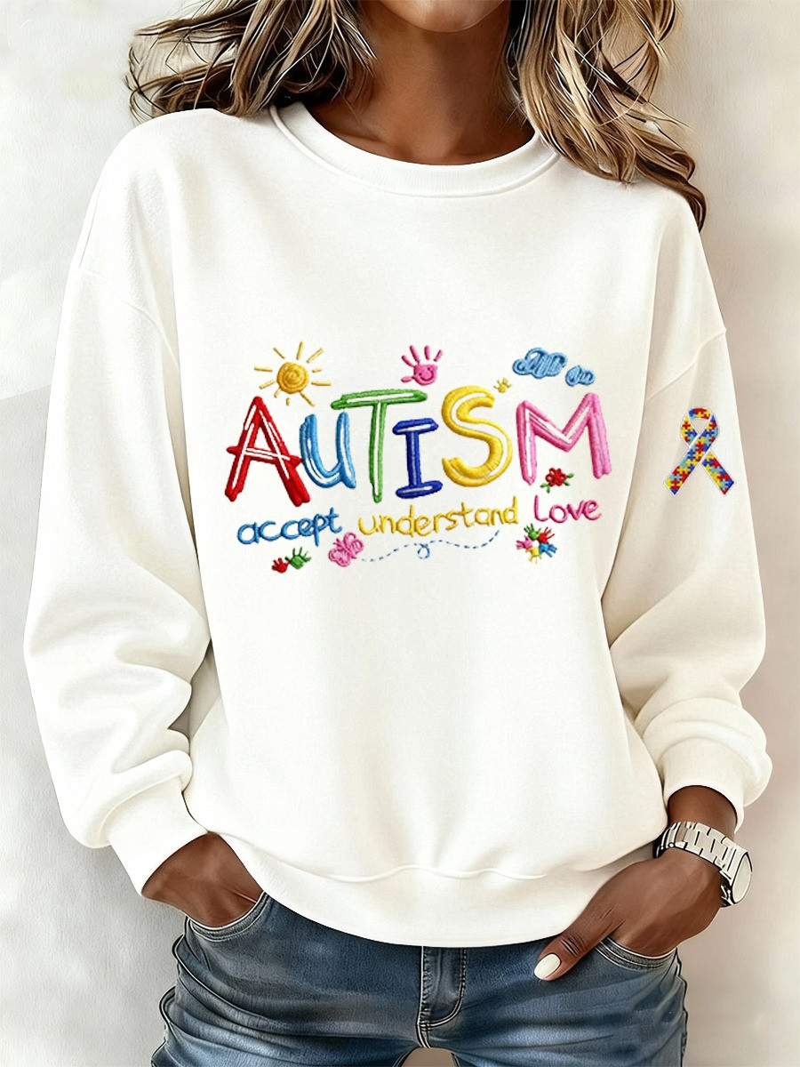 Autism Awareness Sweatshirt Accept Understand Love Clothing Gift For Autism Advocates - Tradiviet - Image 2