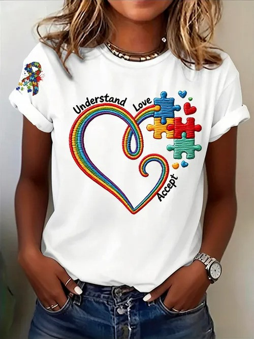 Autism Awareness T-Shirt Understand Love Accept Clothing Love For Supporters - Tradiviet - Image 3