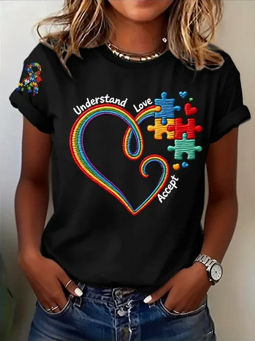 Autism Awareness T-Shirt Understand Love Accept Clothing Love For Supporters - Tradiviet - Image 2