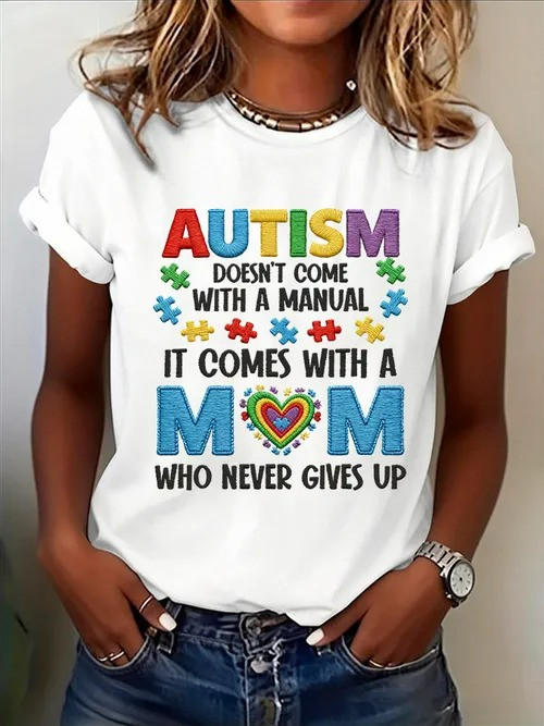 Autism Doesn't Come With A Manual T-Shirt Puzzle Heart Autism Awareness Merch Gift For Support - Tradiviet