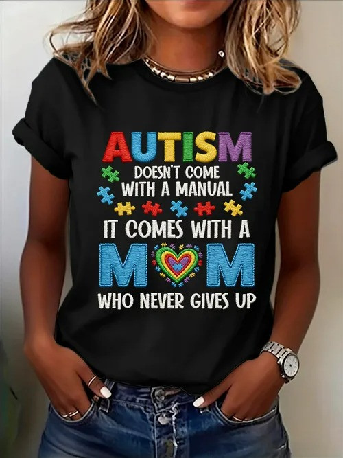 Autism Doesn't Come With A Manual T-Shirt Puzzle Heart Autism Awareness Merch Gift For Support - Tradiviet - Image 2