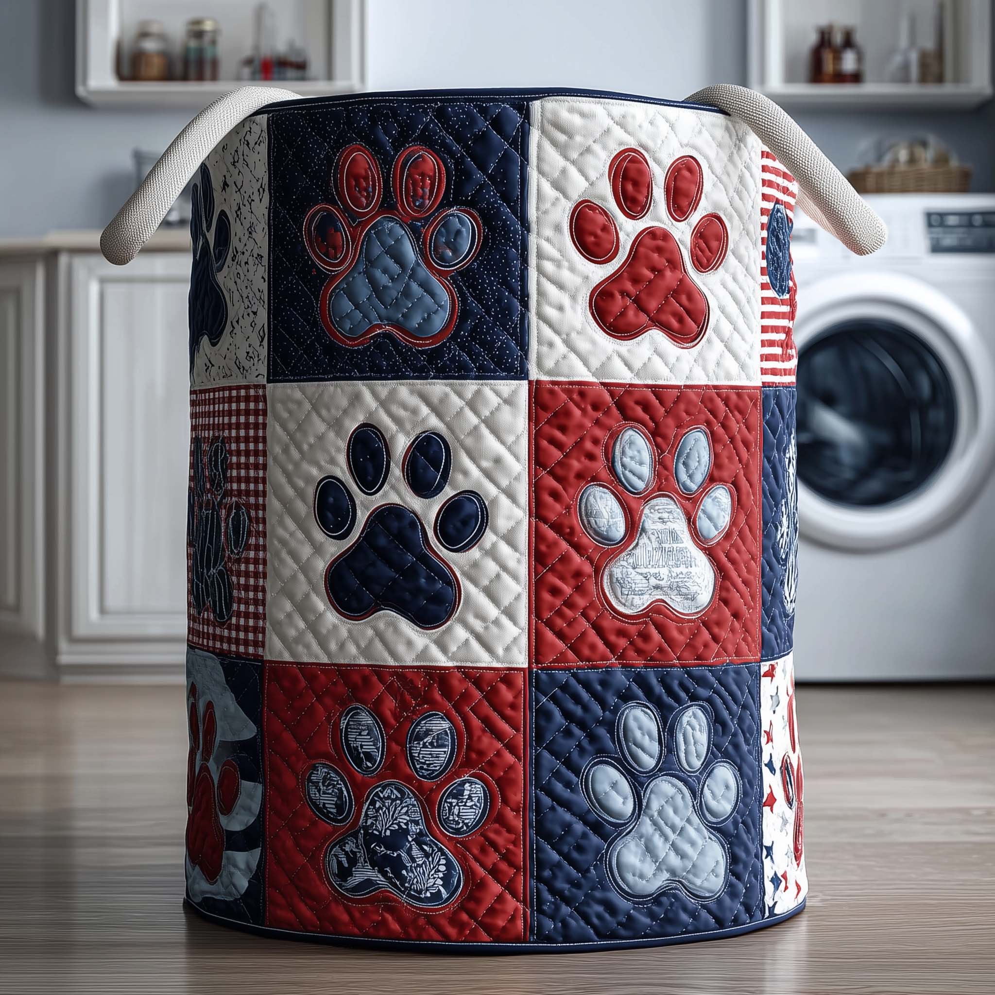 Autumn Paws Quilted Laundry Basket Best Laundry Hamper Mothers Day Present Ideas - Tradiviet