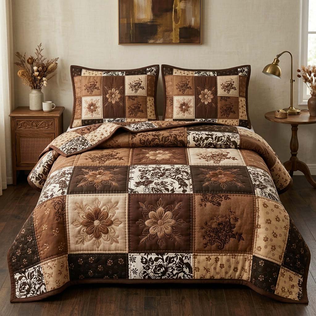 Autumn Quilted Bedding Set Good Bedroom Decor Unique Gift Ideas For Grandma - Tradiviet