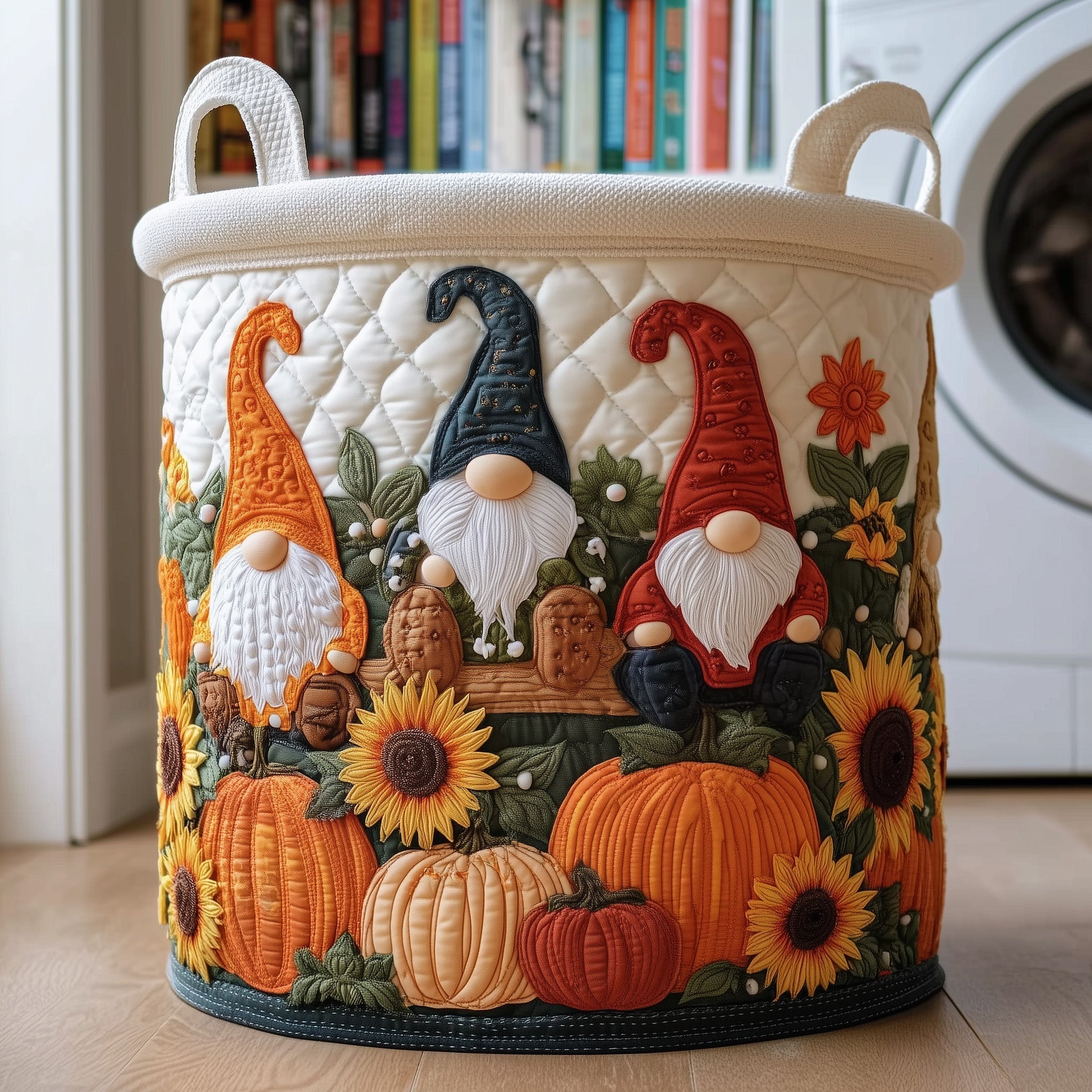 Autumn Whimsy Quilted Laundry Basket Washroom Decor Baskets Presents For Daughter - Tradiviet