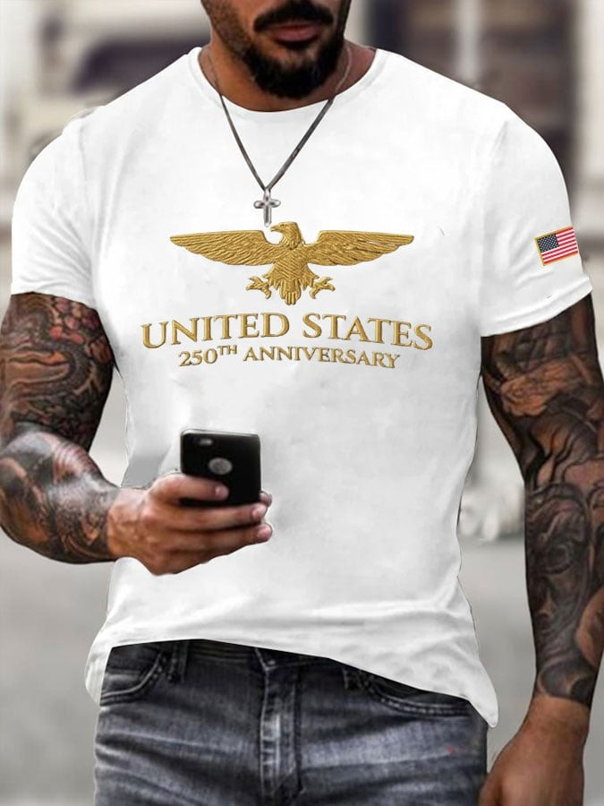 Bald Eagle 250th Anniversary Shirt American Flag Graphic USA Wears Men's Apparel - Tradiviet