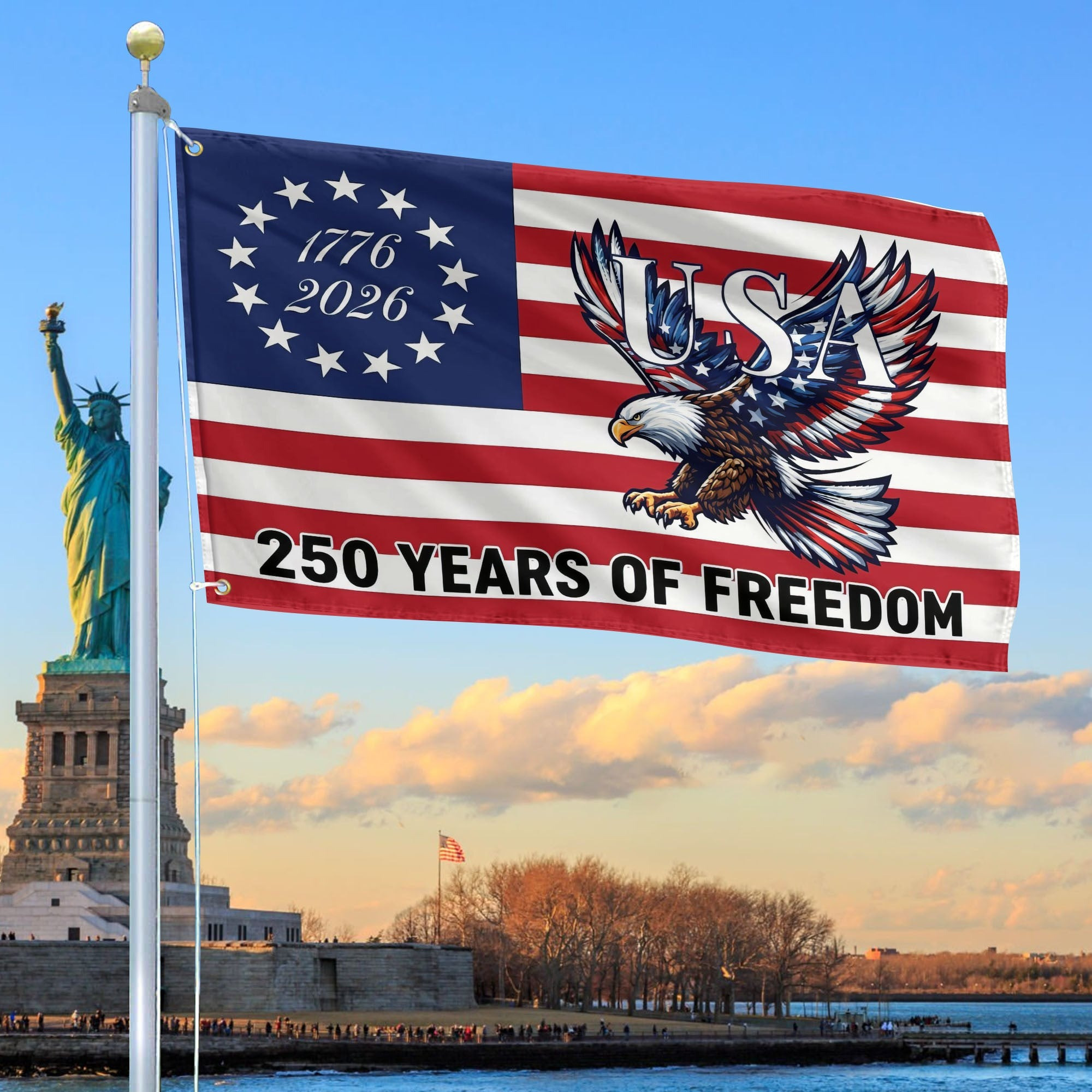 Bald Eagle America 250th Anniversary Flag Best Gifts On Independence Day Patriotic Decor - Tradiviet