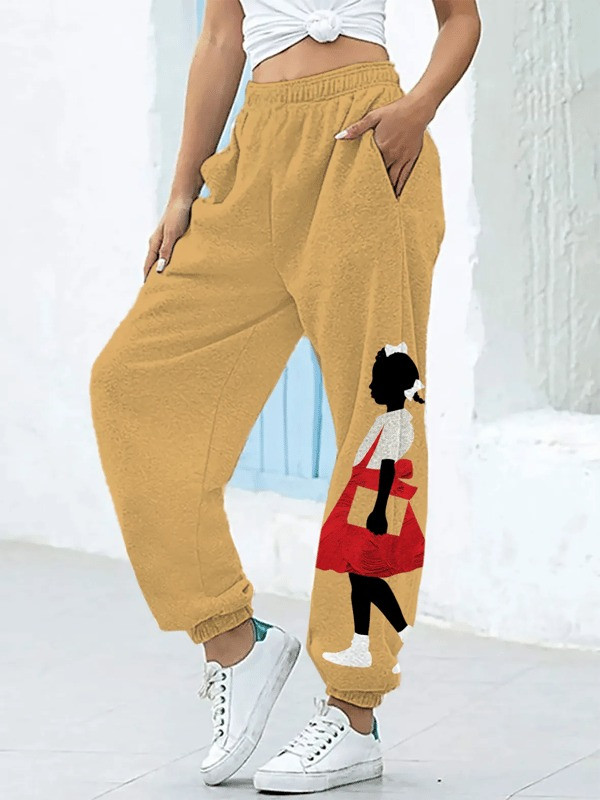 Black Girl Art Jogger Sweatpants Empowered Afro Woman Graphic Merch Gift For Women - Tradiviet