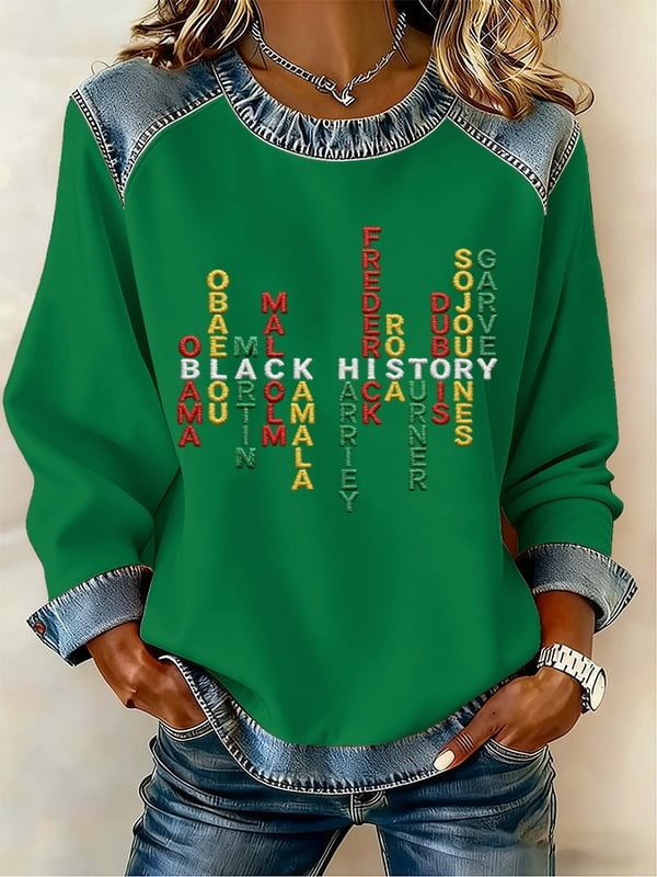 Black History Icons Waffle Sweatshirt African American Leaders Crewneck Gift For Her - Tradiviet - Image 5