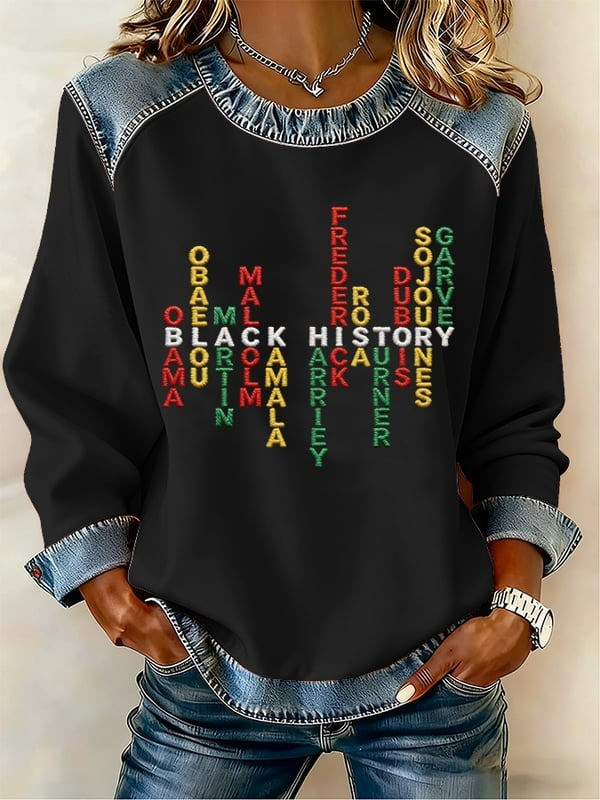 Black History Icons Waffle Sweatshirt African American Leaders Crewneck Gift For Her - Tradiviet - Image 2