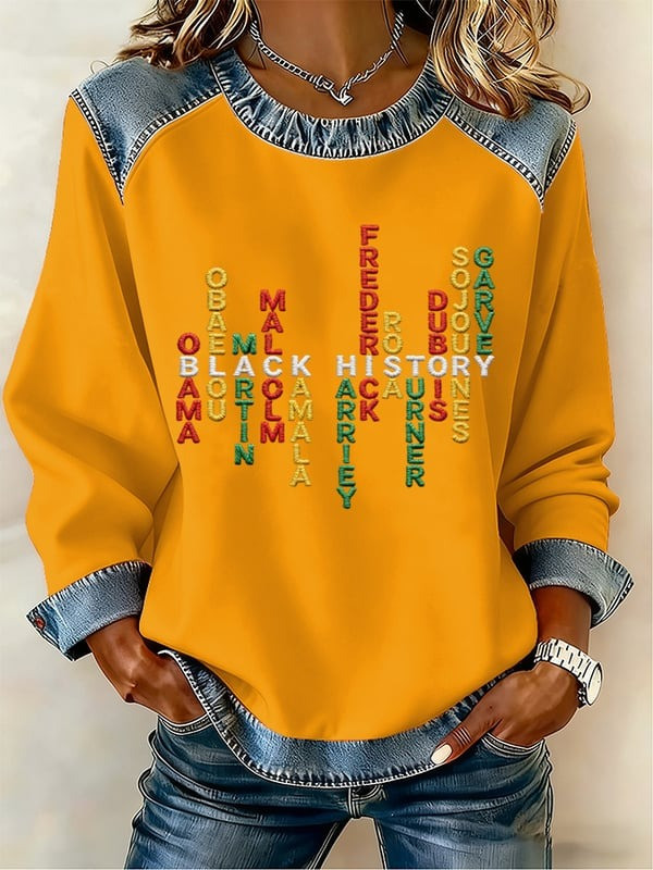 Black History Icons Waffle Sweatshirt African American Leaders Crewneck Gift For Her - Tradiviet - Image 4