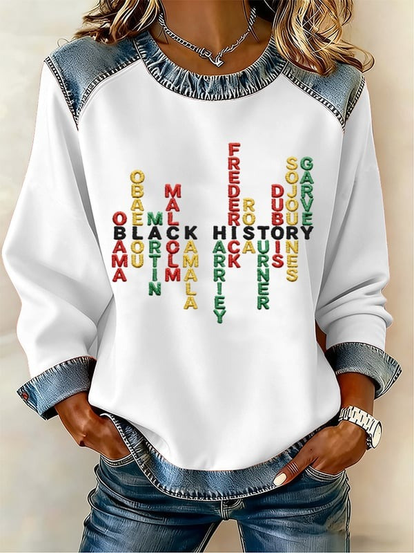 Black History Icons Waffle Sweatshirt African American Leaders Crewneck Gift For Her - Tradiviet