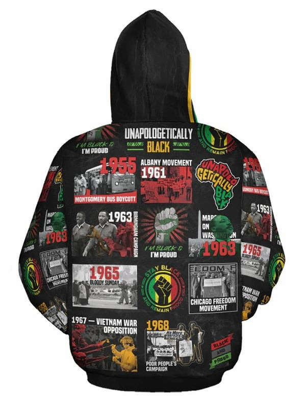 Black History Matters Hoodie African Heritage Timeline Graphic Pullover Gift For Him Her - Tradiviet - Image 2