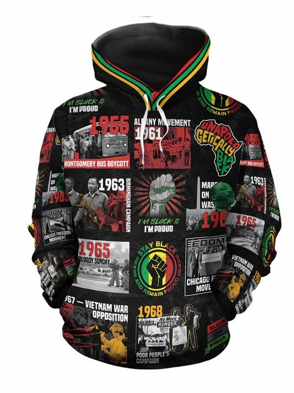 Black History Matters Hoodie African Heritage Timeline Graphic Pullover Gift For Him Her - Tradiviet