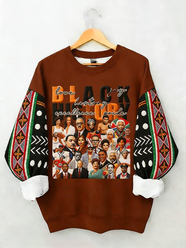 Black History Month Sweatshirt Love History Excellence Pride Joy Graphic Crewneck Gift For Her - Tradiviet - Image 2