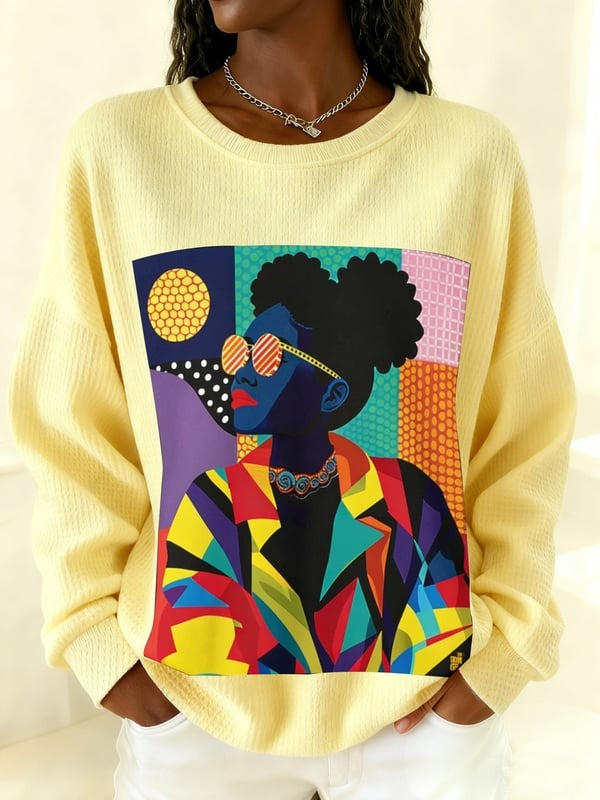 Black Woman Pop Sweatshirt Colorful Art Afro Cultural Pride Clothing Gift For Her - Tradiviet - Image 4