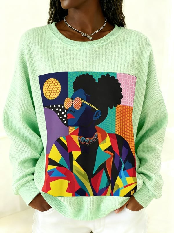 Black Woman Pop Sweatshirt Colorful Art Afro Cultural Pride Clothing Gift For Her - Tradiviet - Image 3