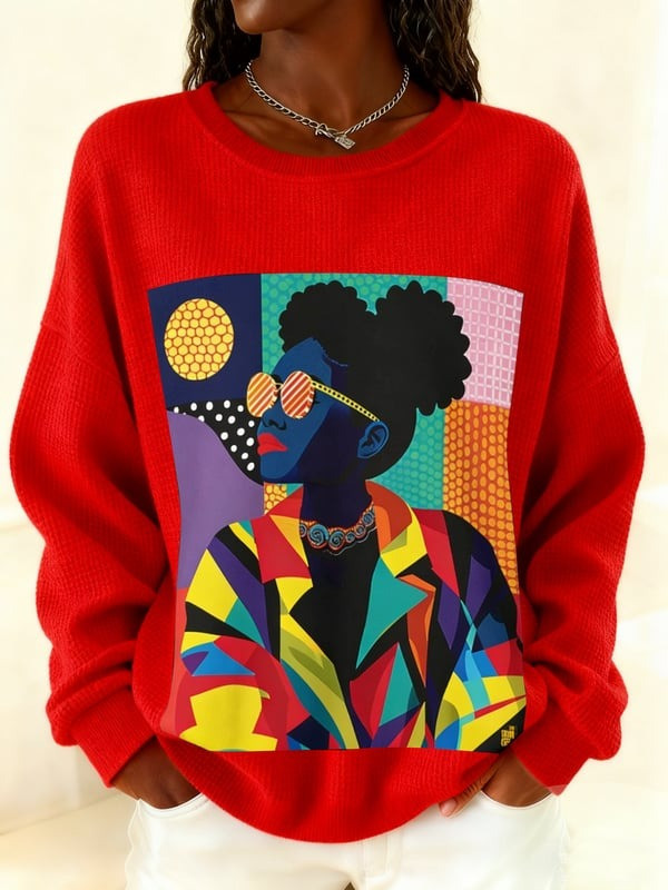 Black Woman Pop Sweatshirt Colorful Art Afro Cultural Pride Clothing Gift For Her - Tradiviet - Image 2