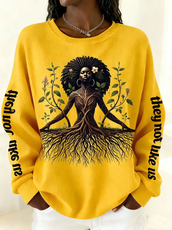 Black Woman Rooted Graphic Sweatshirt Cultural Pride Inspirational Gift For Her - Tradiviet - Image 6