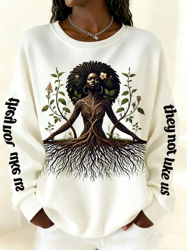 Black Woman Rooted Graphic Sweatshirt Cultural Pride Inspirational Gift For Her - Tradiviet - Image 2