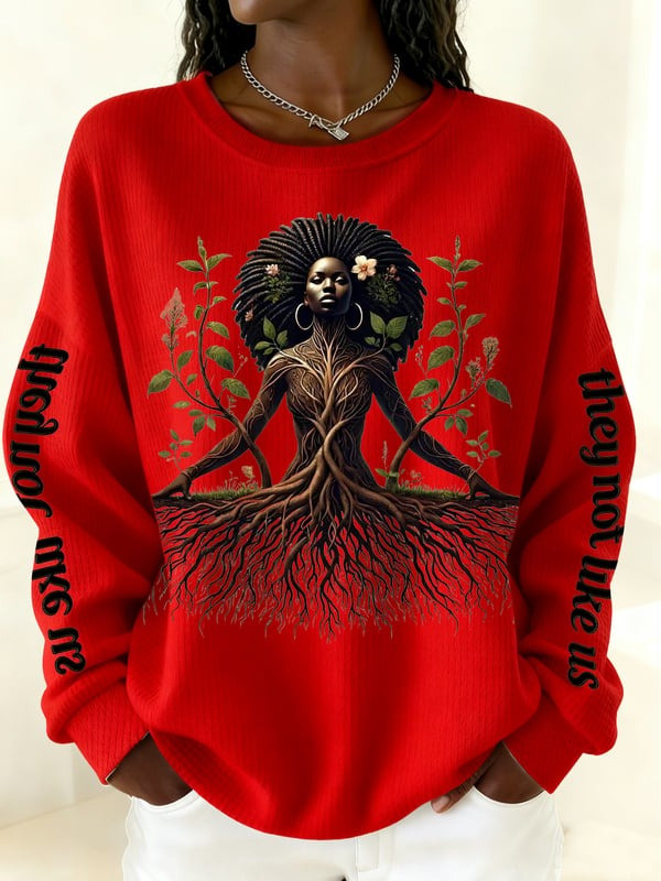 Black Woman Rooted Graphic Sweatshirt Cultural Pride Inspirational Gift For Her - Tradiviet - Image 5