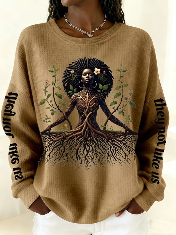 Black Woman Rooted Graphic Sweatshirt Cultural Pride Inspirational Gift For Her - Tradiviet - Image 4