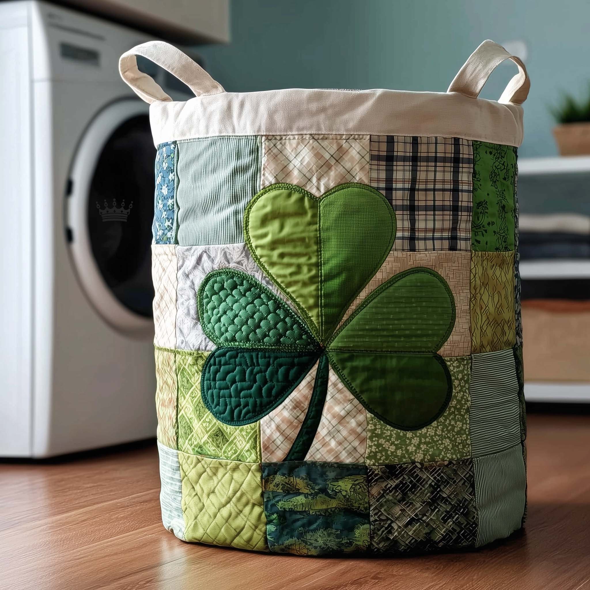 Blessed Greenery Quilted Laundry Basket Funny Baskets Gift For Wife - Tradiviet
