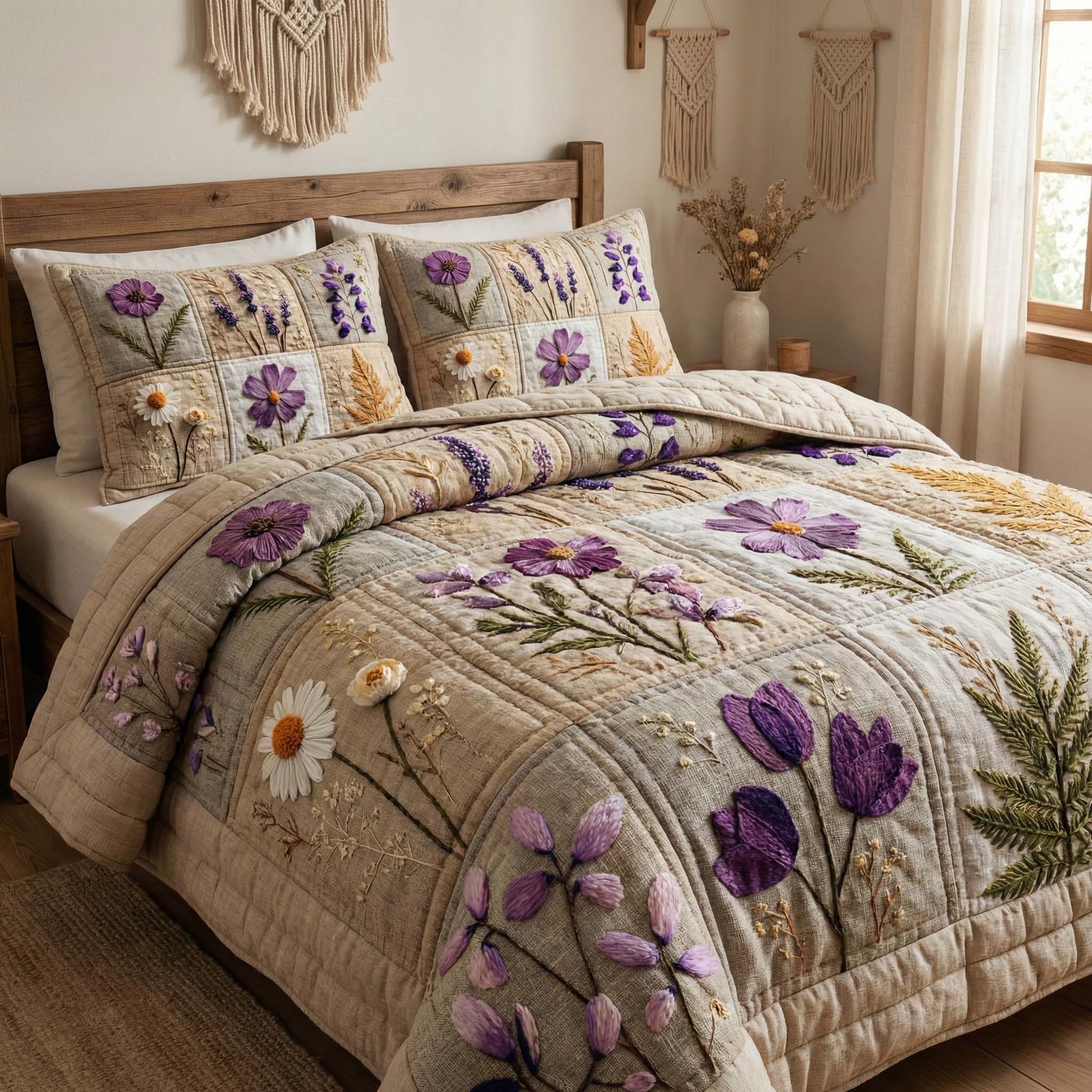 Blossom Grace Quilted Bedding Set Bedroom Decorations Blossom Gift For Her - Tradiviet