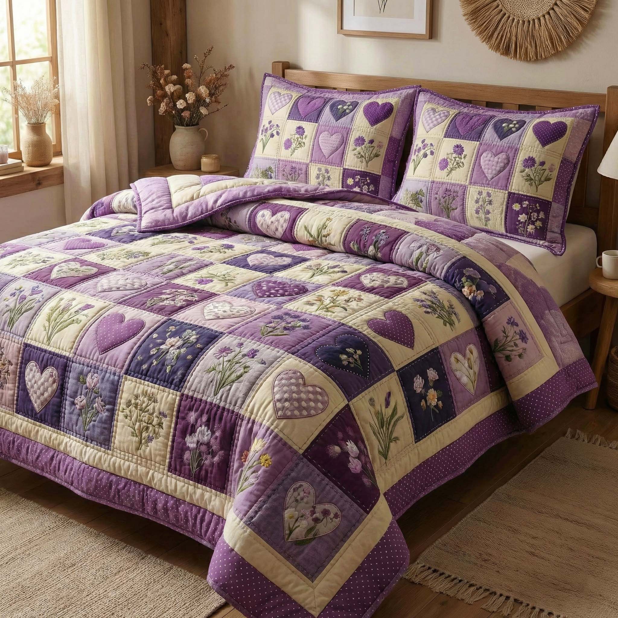 Blossom Grace Quilted Bedding Set Holiday Bedroom Decor Gift For Nature Lovers Blossom - Tradiviet